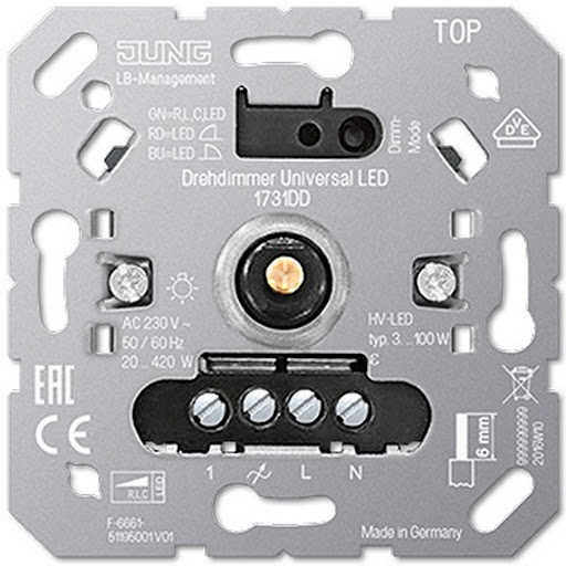 Jung 1731DD Universaldimmerinsats 20-420W/3-100W LED