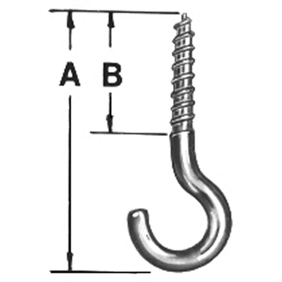 Takkrok,stålkrok,förnicklad 1″ skruvlängd 50mm