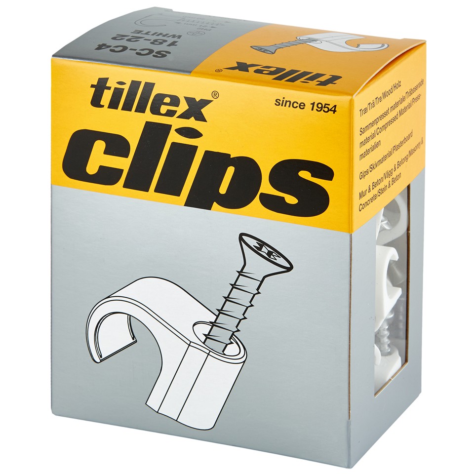 Tillex Skruvclips T20 18-22 Vit 50-pack