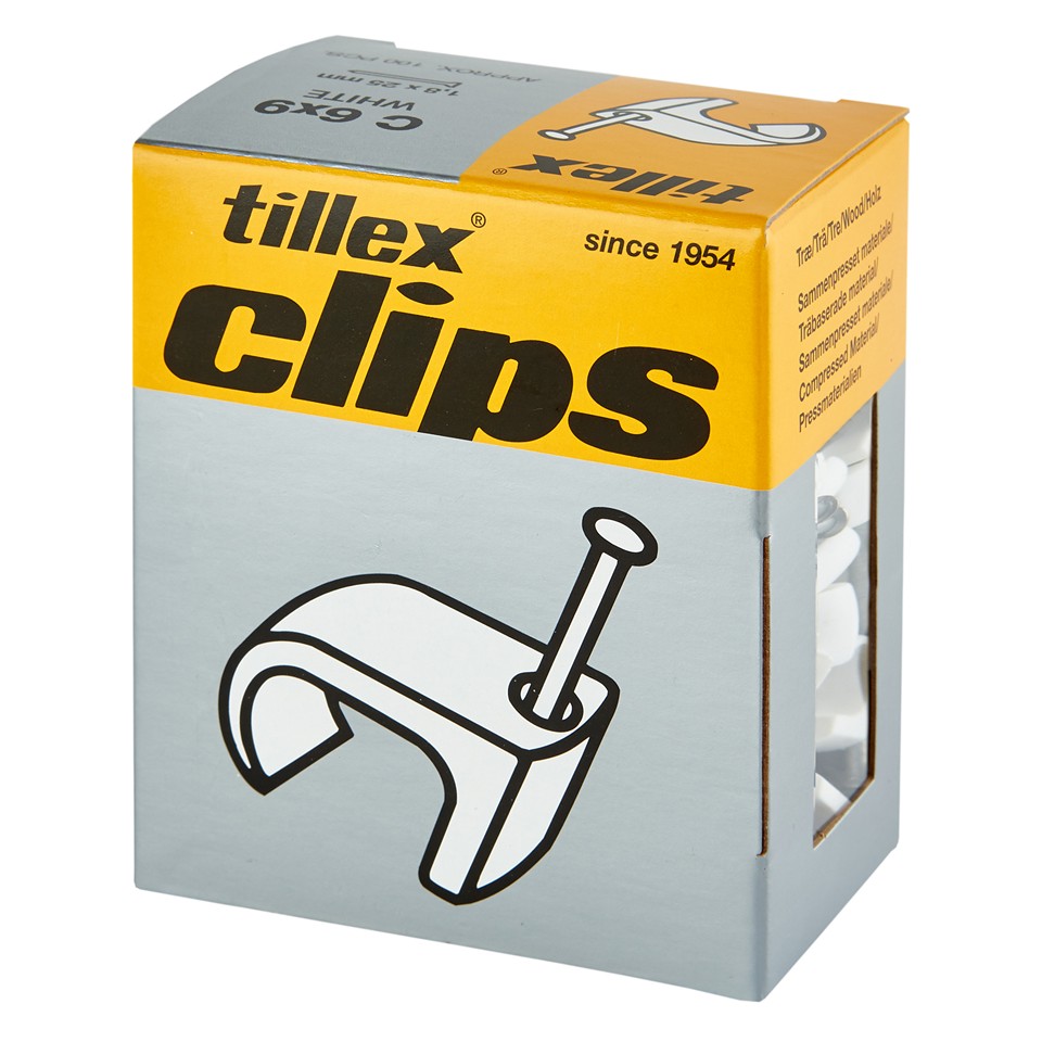 Tillex Clips 3x5mm kabel (spiklängd 20mm) natur (100/pak)