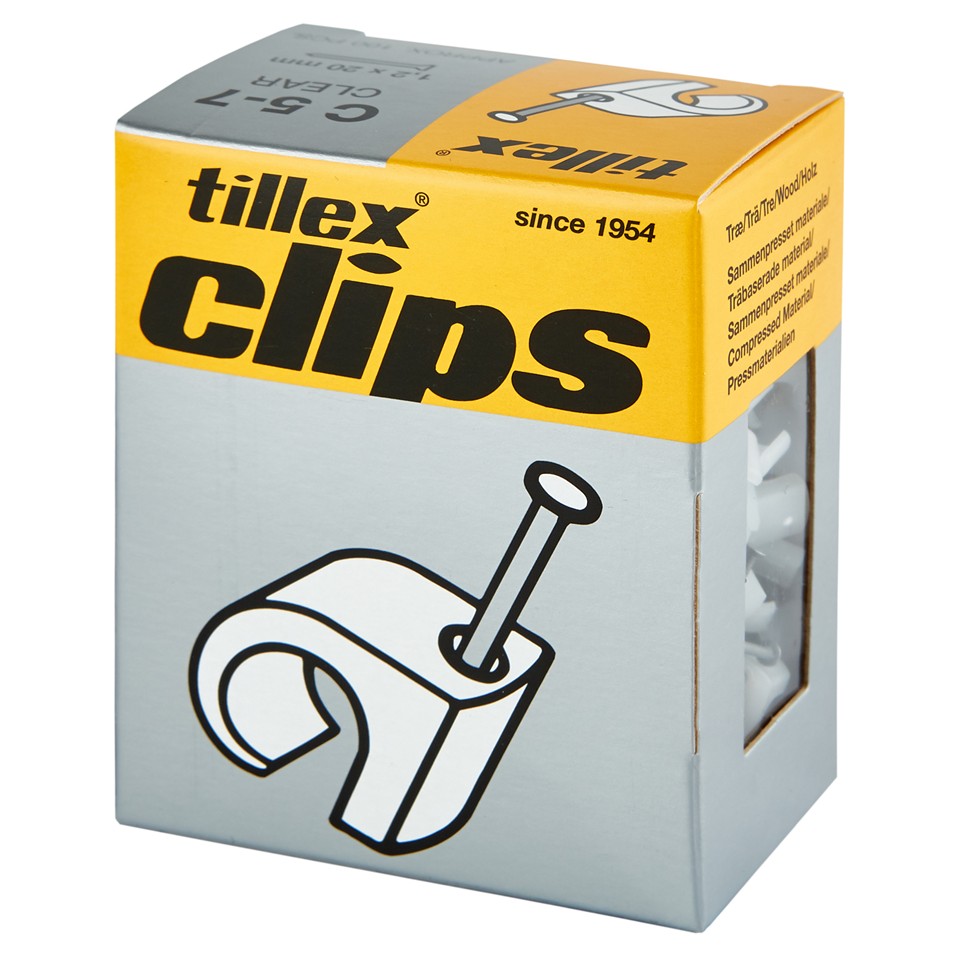 Tillex Clips 5-7mm kabel (spiklängd 20mm) natur (100/pak)