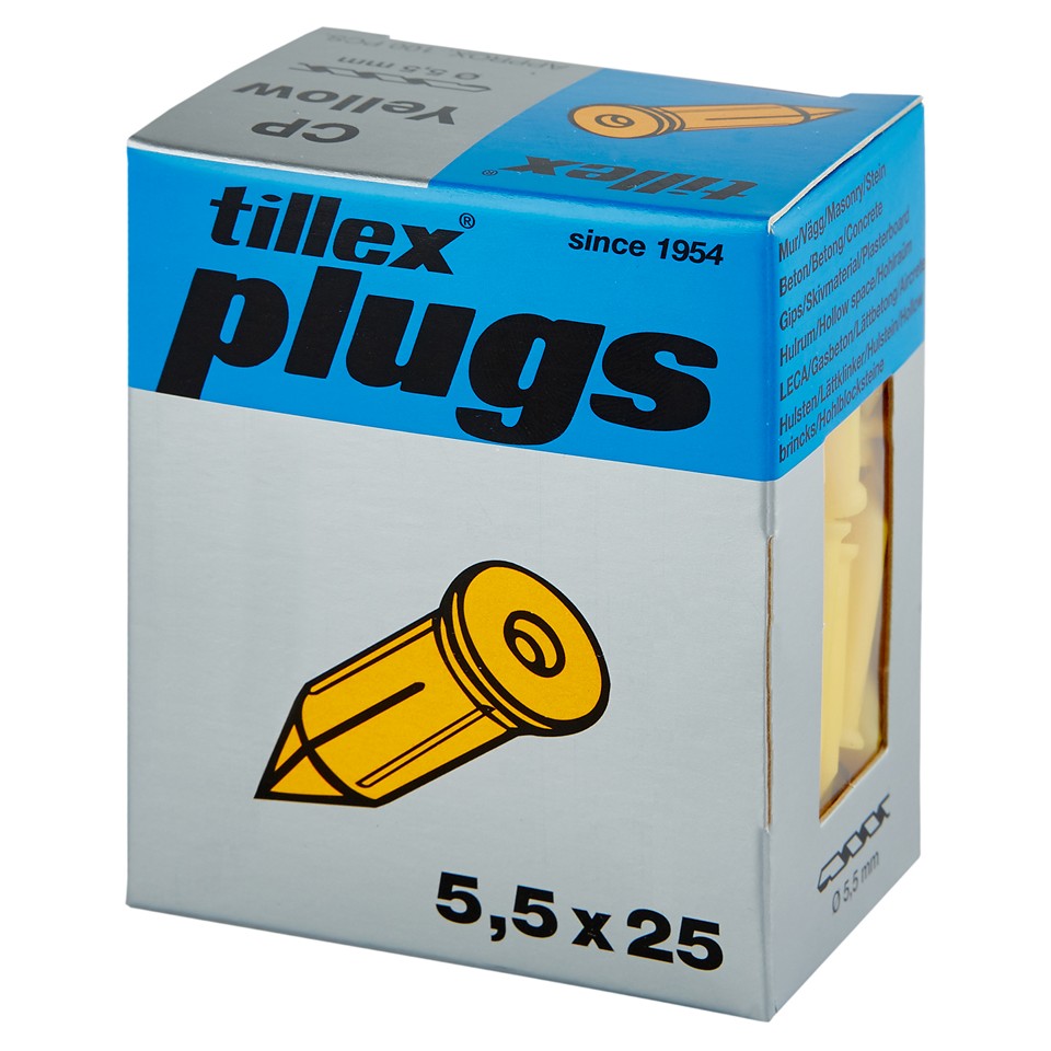 Tillex Spikplugg 5,5x25mm Gul 100st