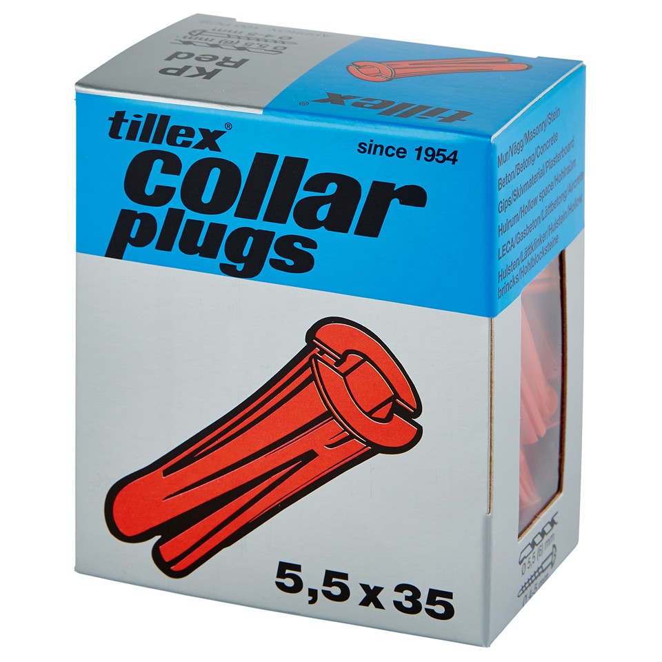 Tillex Plugg Röd 5,5x35mm 100-pack