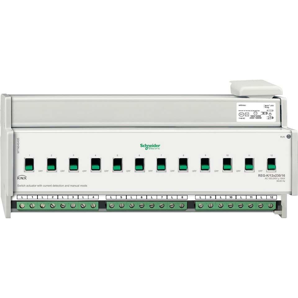 Schneider KNX Brytaktor 12×230/16A Strömdetektering DIN-K