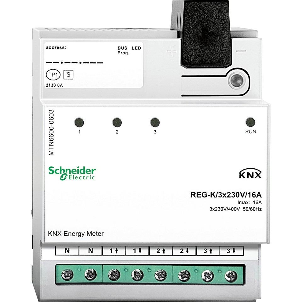 Schneider KNX Energimätare 3-kanaler 3x230V/16A