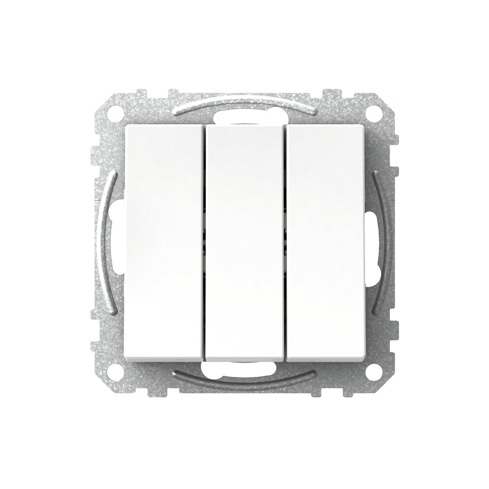 Schneider Exxact Vipptryckknapp 3×1-polig Vit