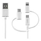 Deltaco USB Multi laddkabel USB-C/Micro/Lightning