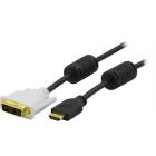 Deltaco HDMI Kabel HDMI - DVI 0,5m