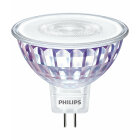 En Philips LED-spotlightlampa med GU5.3-sockel. Lampan har en kristallmnstrad reflektor och r transparent.