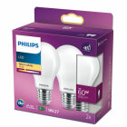 Philips LED Frostad 7W (60W) E27 2700K 2-pack