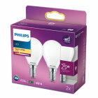 Philips LED Frostad Klot 2,2W (25W) E14 2700K 2-pack