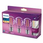 Philips LED Filament 7W (60W) E27 2700K 3-pack