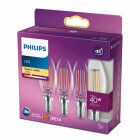 Philips LED Kron Filament 4,3W (40W) E14 2700K 3-pack