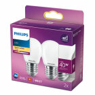 Philips LED Frostad Klot 4,3W (40W) E27 2700K 2-pack