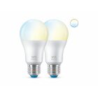 WiZ LED White Normal A60 2-pack 8W (60W) E27