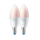 WiZ LED RGB Kron 2-pack 4,9W (40W) E14 WiFi