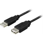 Deltaco USB 2.0 A 1-3m Frlngningskabel hona-hane