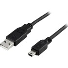 Deltaco USB 2.0 Kabel Typ A - Typ Mini B 0,5m