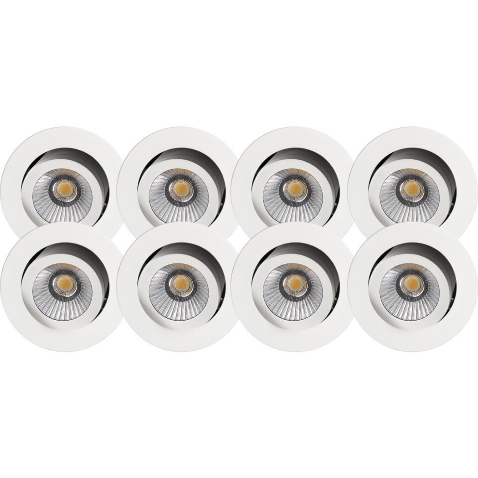 Namron Alfa reflektor Downlight 10W matt vit 8-pack