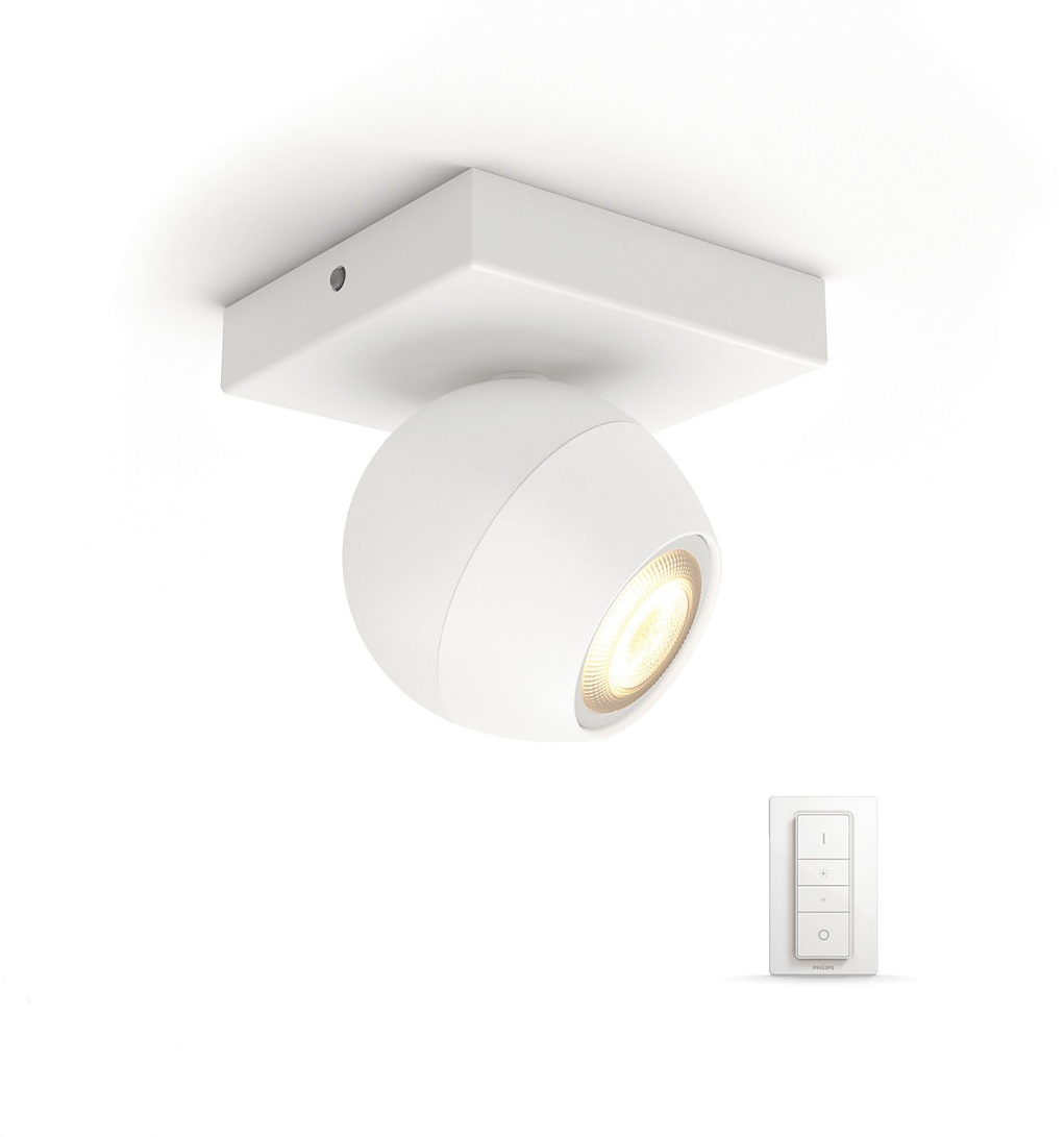 Philips Hue Buckram 1L Taklampa inkl. Dimmerswitch Vit