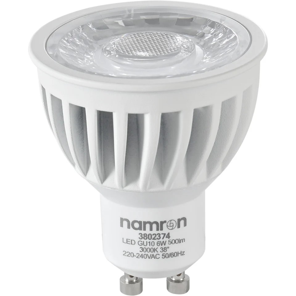 Namron LED-lampa 6W 3000K Vit GU10