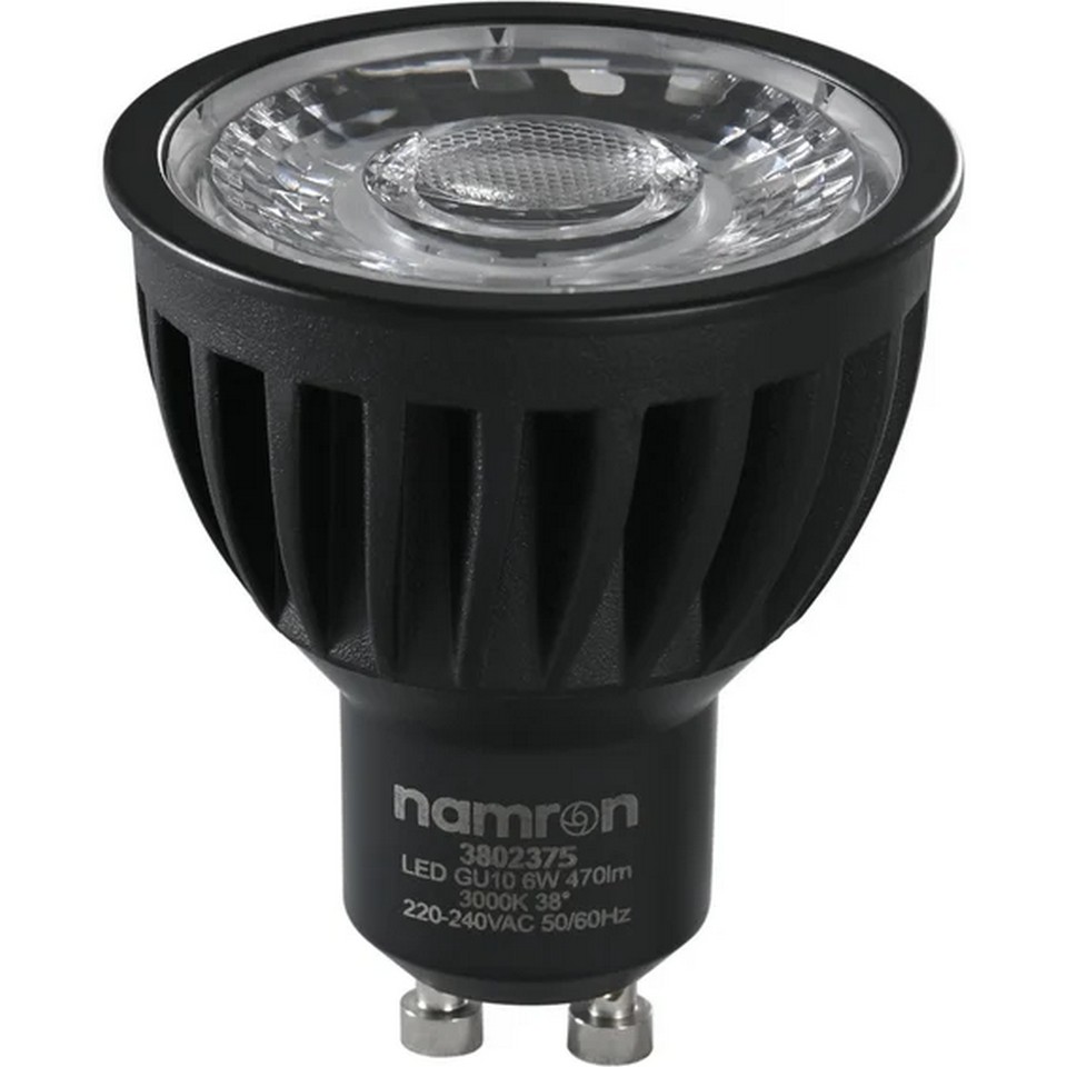 Namron LED-lampa 6W 3000K Svart GU10