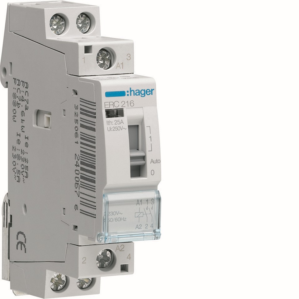 Hager Relä 16A 2 NO 230V ERC216