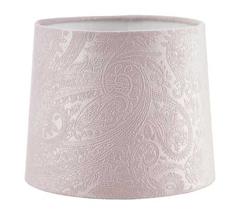 Oriva Paisley Sammet Lampskärm 16cm Rosa