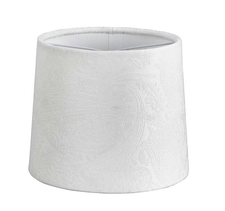 Oriva Paisley Sammet Lampskärm 16cm Vit