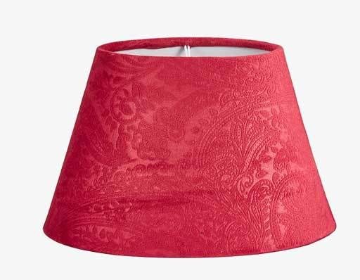 Oriva Paisley Sammet Oval Lampskärm 22cm Röd