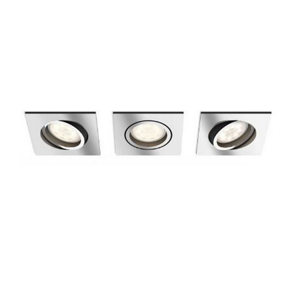 Philips SHELLBARK recessed chrome 3×4.5W SELV