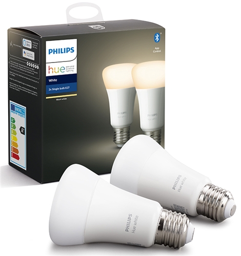 Philips Hue White E27 9W 2700K 800lm Dim 2-pack