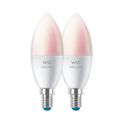 WiZ LED RGB Kron 2-pack 4,9W (40W) E14 470lm 2200-6500K WiFi