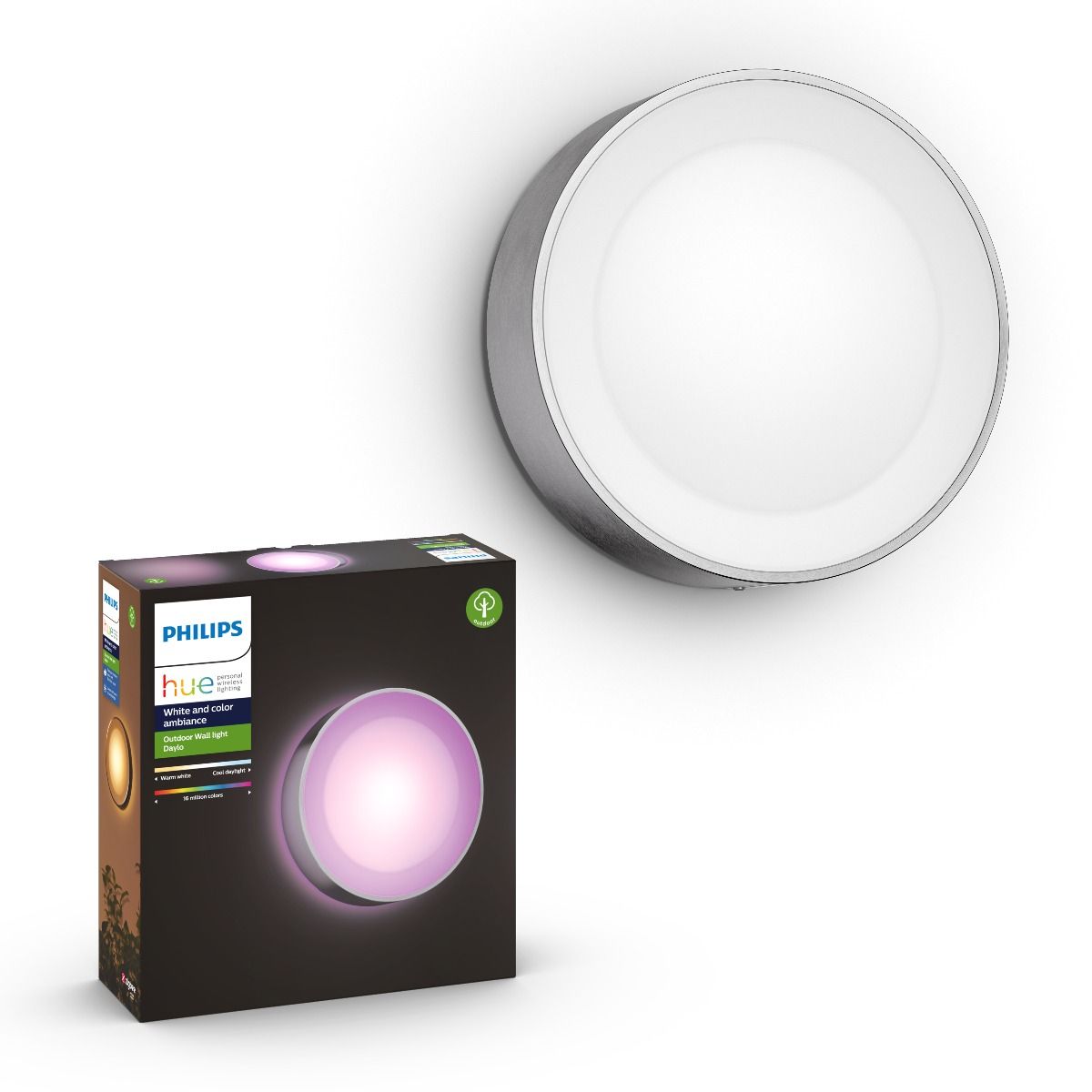 Philips Hue Daylo Vägglampa Rostfritt Stål