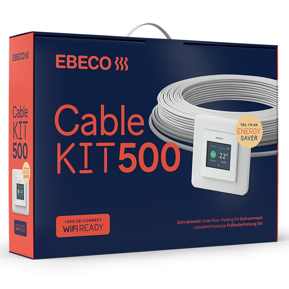 Ebeco Cable Kit 500 100W 8,9m 0,8m² inkl. termostat