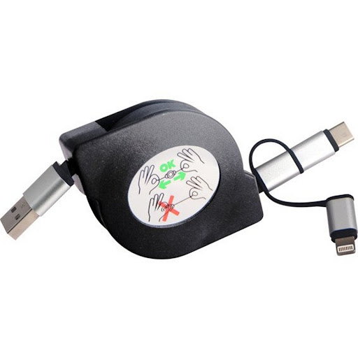 J&EL Laddkabel Multi USB 1 meter Svart