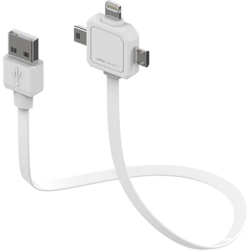 Allocacoc Multikabel Type-C/Lightning/Micro-USB 1,5m Vit