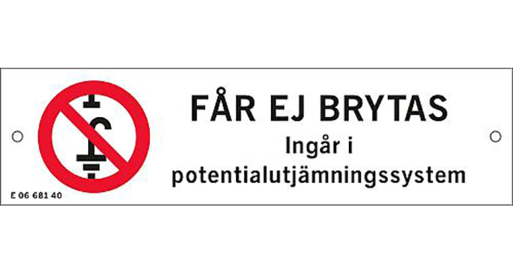 Hammarprodukter Skylt får inte brytas AL-plåt