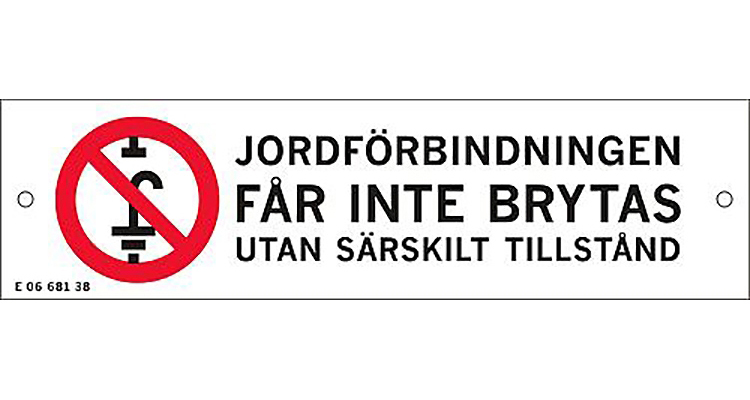 Hammarprodukter Skylt jordförbindning AL-plåt