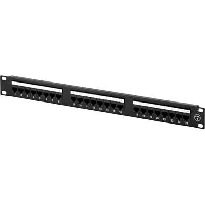 UTP patchpanel 24xRJ45 Cat6 Krone-plintar 1U 19″