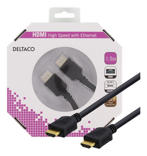 Deltaco HDMI kabel 1,5m Svart