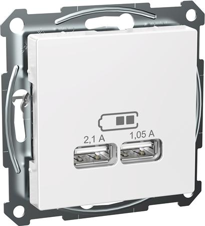 Schneider Electric Schneider Exxact USB-uttag Vit